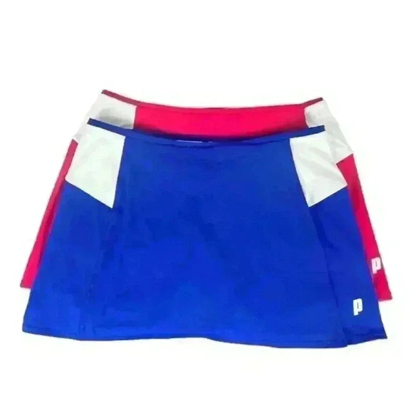 Lot Of 2 Prince Tennis Pickleball Skirt Skort Size Large Blue Pink - Picture 1 of 16